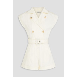 Vega belted stretch-cotton playsuit