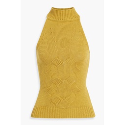 Ellie pointelle-knit cotton-blend turtleneck top