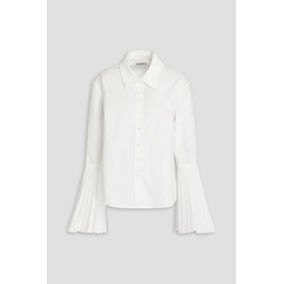 Jordy pleated cotton-blend poplin shirt