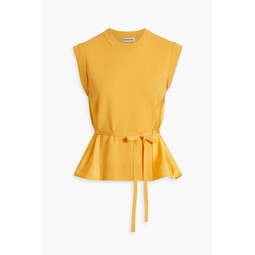Rosalia stretch-knit and satin-crepe top