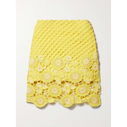 SIMKHAI Selma crocheted cotton-blend mini skirt