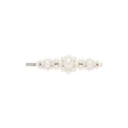 Silver   White Large Flower Hair Clip 241405F018008
