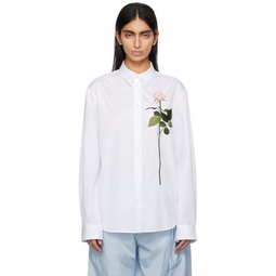 White Embroidered Shirt 241405F109004