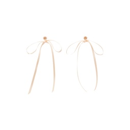 Beige   Pink Bow Ribbon Stud Earrings 241405F022036