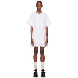 White A Line T Shirt Minidress 241405F052012