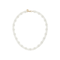 White Classic Daisy Chain Necklace 241405M145003