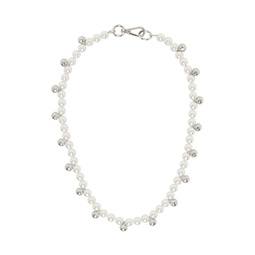 White Bell Charm   Pearl Necklace 241405M145001