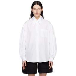 White Puff Sleeve Shirt 231405F109000
