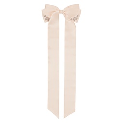 Pink Long Embellished Bow Hair Clip 241405F018000