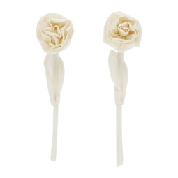 Off White Rose Earrings 241405F022029