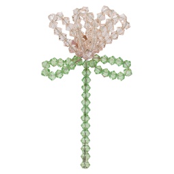 Pink   Green Cluster Crystal Flower Single Ear Cuff 241405F022052
