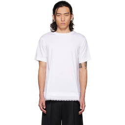 SSENSE Exclusive White Lace Trim T Shirt 222405M213003