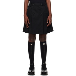 Black Pleated Miniskirt 232405F090003