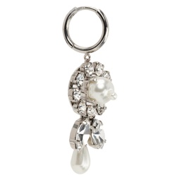 SSENSE Exclusive Silver Pearl   Crystal Earring 222405F022184