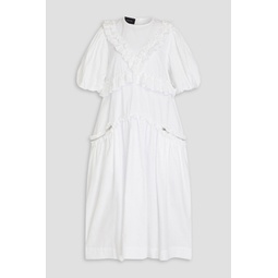 Ruffled cotton-poplin midi dress