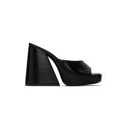 Black Slice Heeled Sandals 231708F125001