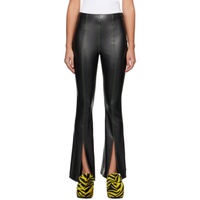 Black Iver Faux-Leather Trousers 241708F087000