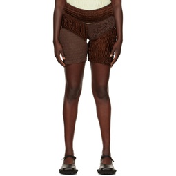 Brown Organic Cotton Shorts 221974F088000