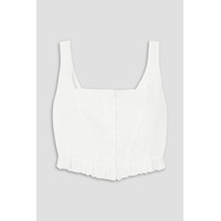 + The Vanguard cropped broderie anglaise cotton top