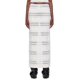 White Semi Sheer Maxi Skirt 241483F093002