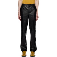 Black YASPIS Edition Faux Leather Trousers 232149M191007