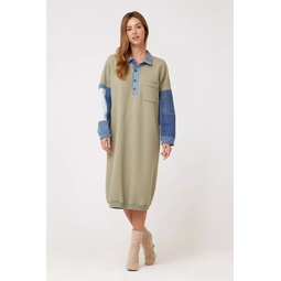 Floy Shirtdress In Olive Jungle