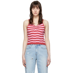 Red Cotton Tank Top 221644F111005