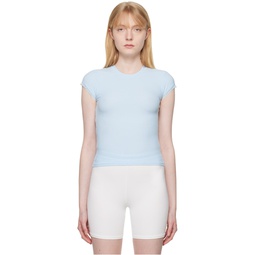 Blue Soft Lounge Lace T Shirt 242545F110017