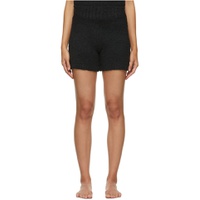 Black Knit Cozy Shorts 211545F072231