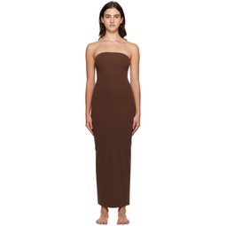 Brown Fits Everybody Tube Maxi Dress 232545F055028
