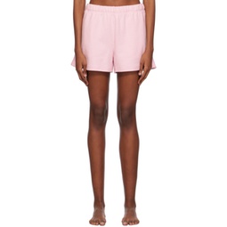 Pink Cotton Fleece Classic Shorts 241545F088012