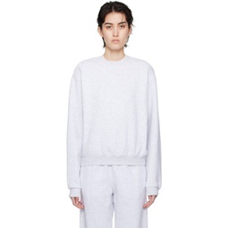 Gray Cotton Fleece Classic Crewneck Sweatshirt 241545F098000