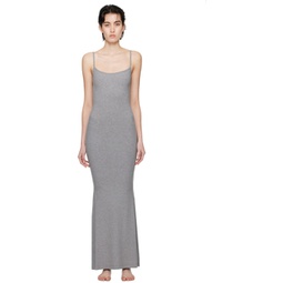 Gray Soft Lounge Long Slip Maxi Dress 241545F055027