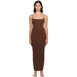 Brown Fits Everybody Long Slip Maxi Dress 232545F055030