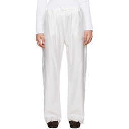 White Two Pocket Lounge Pants 231219F086002