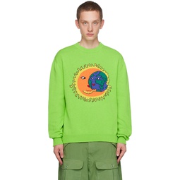 Green Character Sweater 232219M201002
