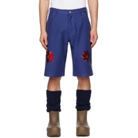 Navy Workwear Denim Shorts 231219M193000