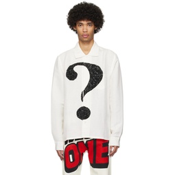 Off White Question Mark Embroidered Shirt 241219M192001