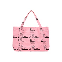 Pink Insulation Print Tote 241219F049000