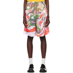 Multicolor Flame Shorts 241219F088001