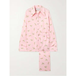 SLEEPER + NET SUSTAIN floral-print satin pajama set