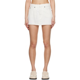 White Micro Denim Miniskirt 231246F090001