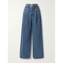 SLVRLAKE + NET SUSTAIN Eva x Taylor pleated high-rise wide-leg organic jeans