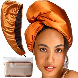Microfiber Hair Towel Wrap for Women - Satin Microfiber Towel for Hair - Hair Plopping Towel Curly Hair - Satin Hair Towel for Women - Hair Plop Towel for Long Hair SMPL OBJECTS (A