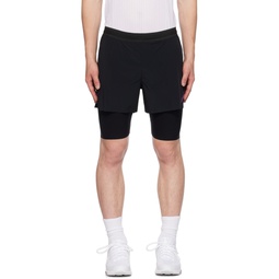 Black Dual Shorts 241627M193001
