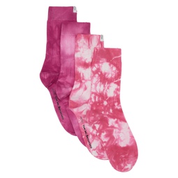 Two Pack Pink Tie Dye Socks 241480M220022