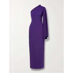 SOLACE LONDON Elisa one-sleeve crepe gown