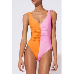 lucia one piece in carnation pink/clementine