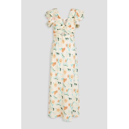 The Renata cutout floral-print linen-blend maxi dress