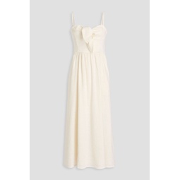 Aurora knotted linen-blend midi dress